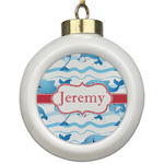 Dolphins Ceramic Ball Ornament (Personalized)