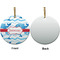 Dolphins Ceramic Flat Ornament - Circle Front & Back (APPROVAL)