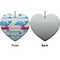 Dolphins Ceramic Flat Ornament - Heart Front & Back (APPROVAL)