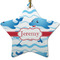 Dolphins Ceramic Flat Ornament - Star (Front)