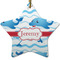 Dolphins Star Ceramic Ornament w/ Name or Text