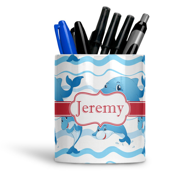 Custom Dolphins Ceramic Pen Holder