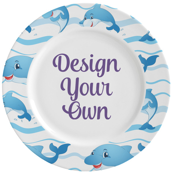 Custom Dolphins Ceramic Dinner Plates (Set of 4) (Personalized)