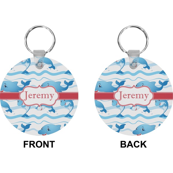 Dolphins Circle Keychain (Front + Back)