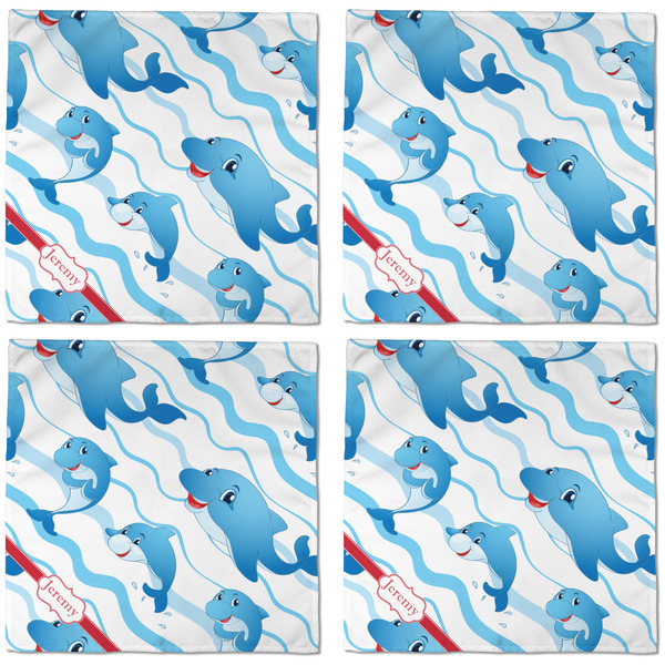 Dolphins Cloth Napkins - Personalized Dinner (APPROVAL) Set of 4