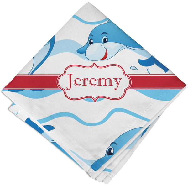 Dolphins Cloth Napkins - Personalized Lunch (Folded Four Corners)