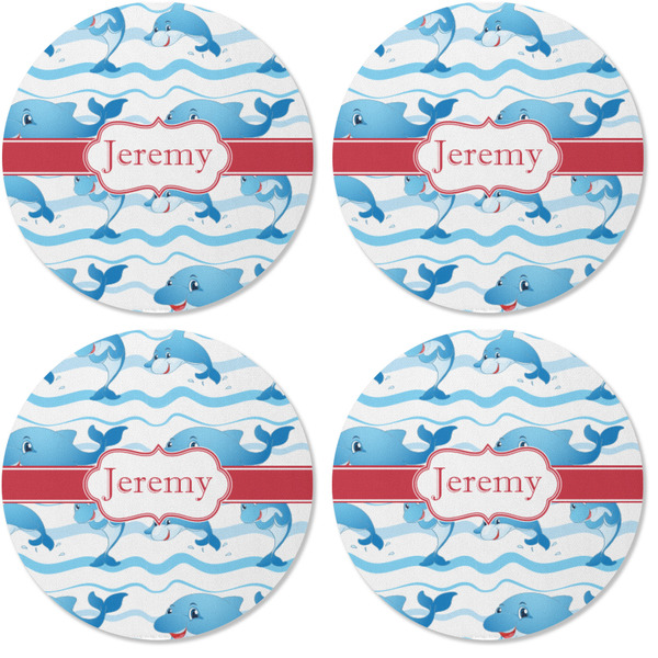 Dolphins Coaster Round Rubber Back - Apvl