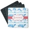 Dolphins Square Rubber Backed Coasters - Set of 4 (Personalized)