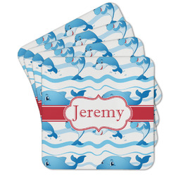 Dolphins Cork Coaster - Set of 4 w/ Name or Text