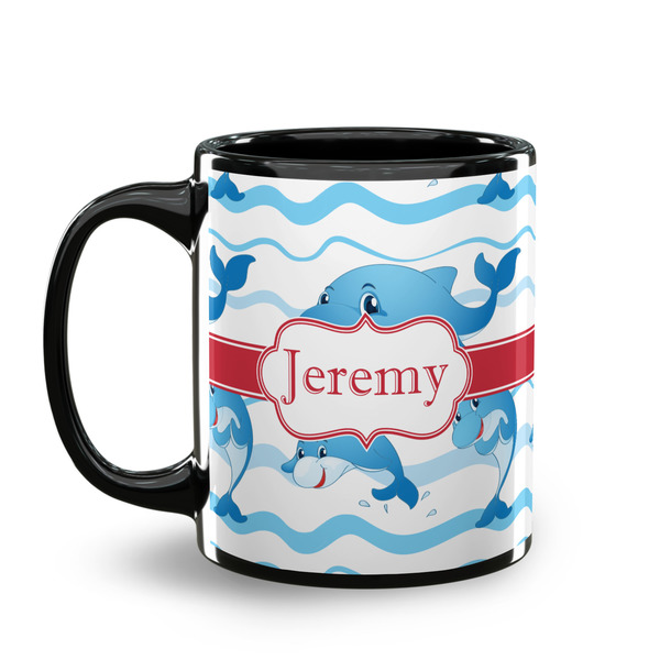 Dolphins Coffee Mug - 11 oz - Black