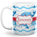 Dolphins 11 Oz Coffee Mug - White (Personalized)
