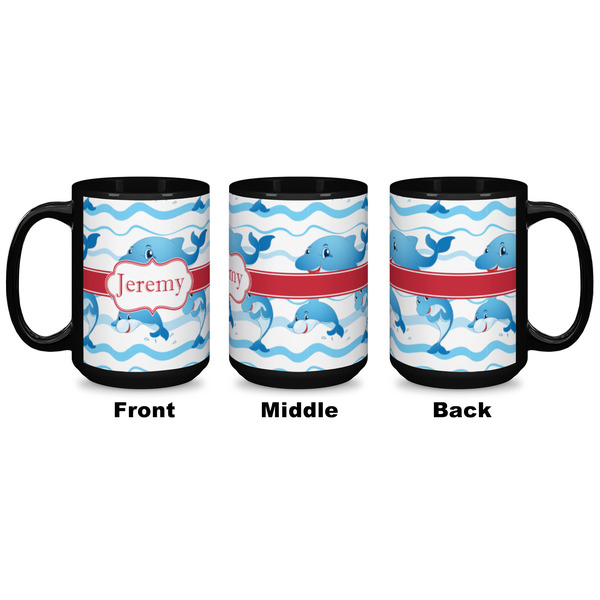 Dolphins Coffee Mug - 15 oz - Black APPROVAL