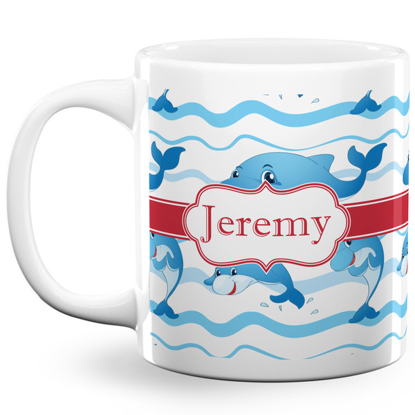 Custom Dolphins 20 Oz Coffee Mug - White (Personalized)