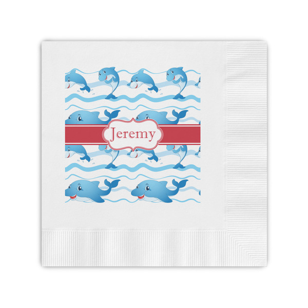 Custom Dolphins Coined Cocktail Napkins (Personalized)