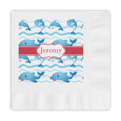 Dolphins Embossed Decorative Napkins (Personalized)
