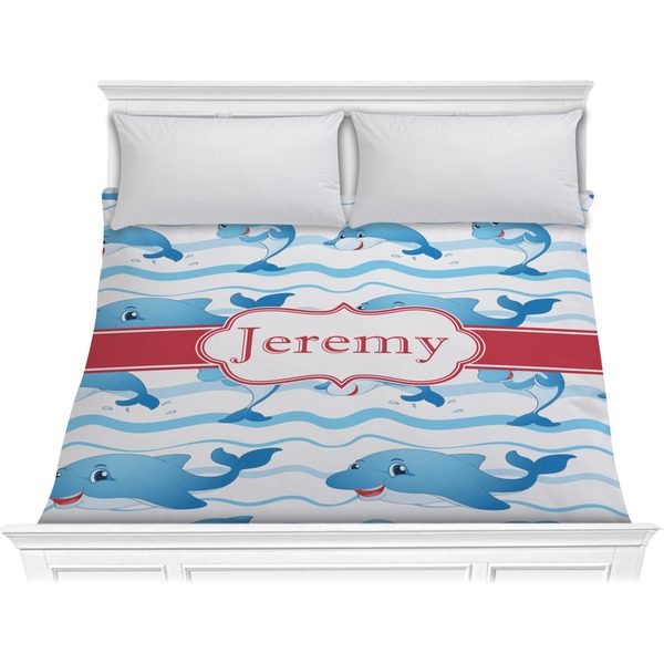 Custom Dolphins Comforter - King (Personalized)