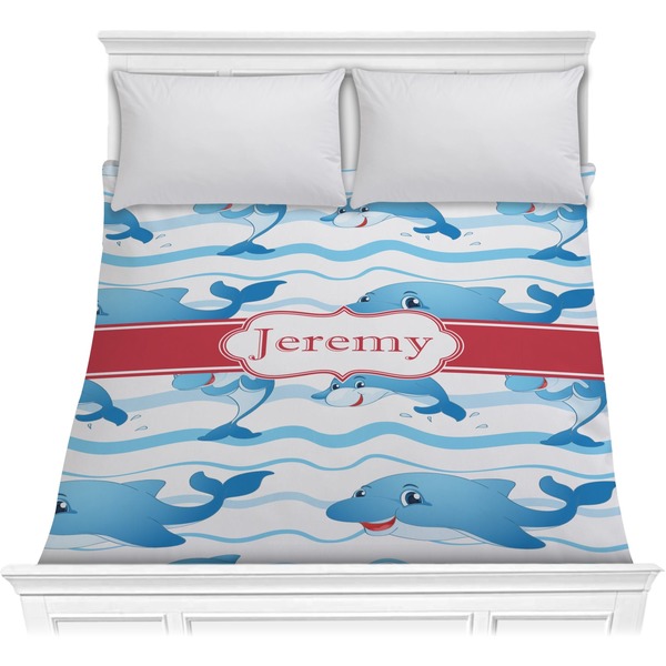 Custom Dolphins Comforter - Full / Queen (Personalized)