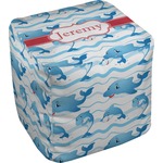 Dolphins Cube Pouf Ottoman - 13" (Personalized)