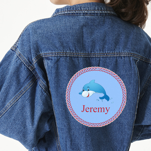 Custom Dolphins Twill Iron On Patch - Custom Shape - 2XL - Set of 4 (Personalized)