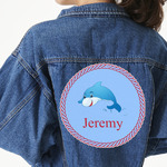 Dolphins Twill Iron On Patch - Custom Shape - 3XL (Personalized)