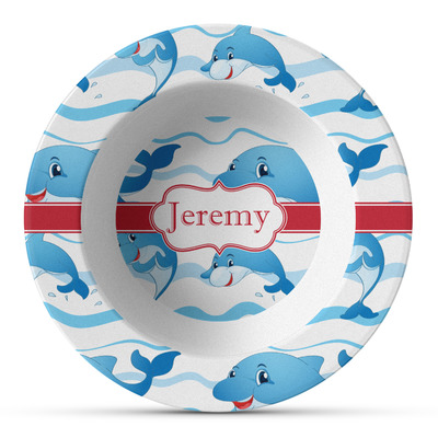Dolphins Plastic Bowl - Microwave Safe - Composite Polymer (Personalized)
