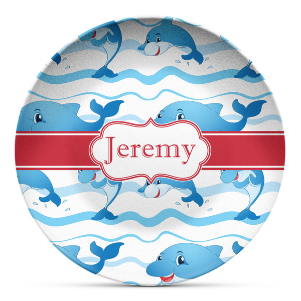 Custom Dolphins Microwave Safe Plastic Plate - Composite Polymer (Personalized)