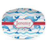 Dolphins Plastic Platter - Microwave & Oven Safe Composite Polymer (Personalized)