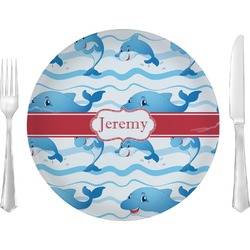 Dolphins 10" Glass Lunch / Dinner Plates - Single or Set (Personalized)