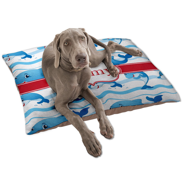 Custom Dolphins Dog Bed - Large w/ Name or Text