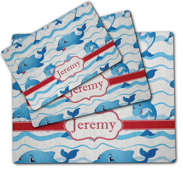 Dolphins Dog Food Mat - MAIN (sm, med, lrg)