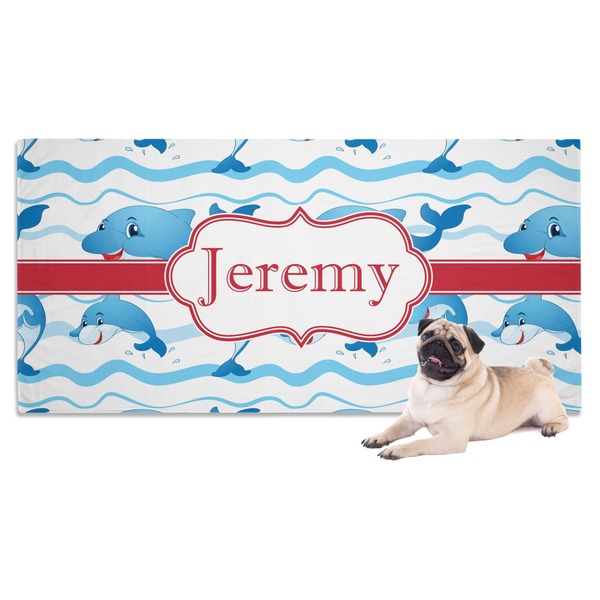 Custom Dolphins Dog Towel (Personalized)