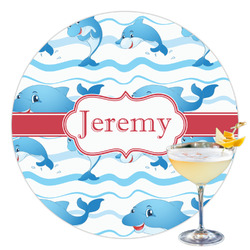 Dolphins Printed Drink Topper - 3.5" (Personalized)