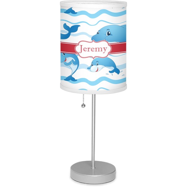 Custom Dolphins 7" Drum Lamp with Shade (Personalized)