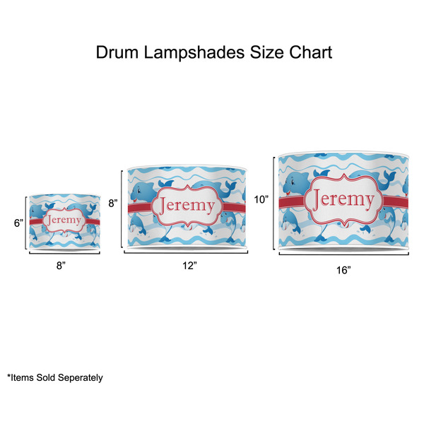 Dolphins Drum Lampshades - Sizing Chart