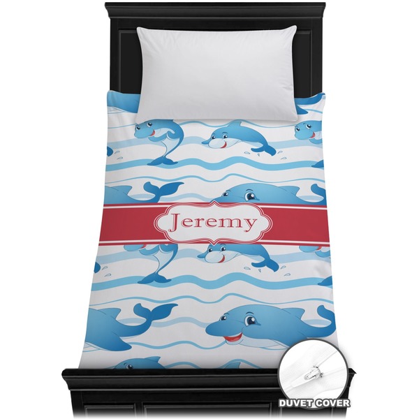 Custom Dolphins Duvet Cover - Twin (Personalized)