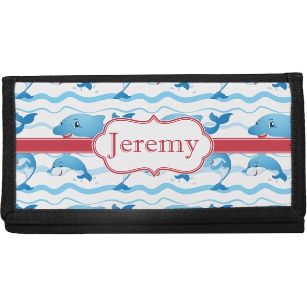 Custom Dolphins Canvas Checkbook Cover (Personalized)