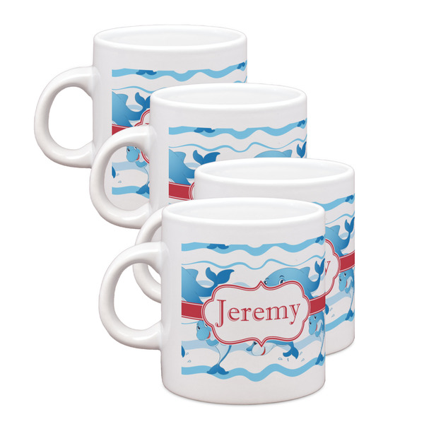 Custom Dolphins Single Shot Espresso Cups - Set of 4 (Personalized)