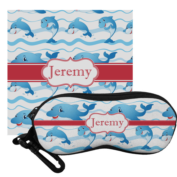 Custom Dolphins Eyeglass Case & Cloth (Personalized)