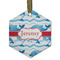 Dolphins Frosted Glass Ornament - Hexagon