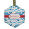 Dolphins Flat Glass Ornament - Hexagon w/ Name or Text
