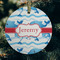 Dolphins Frosted Glass Ornament - Round (Lifestyle)