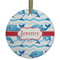 Dolphins Frosted Glass Ornament - Round