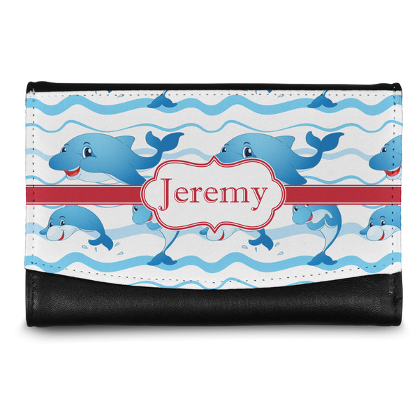 Custom Dolphins Genuine Leather Women's Wallet - Small (Personalized)