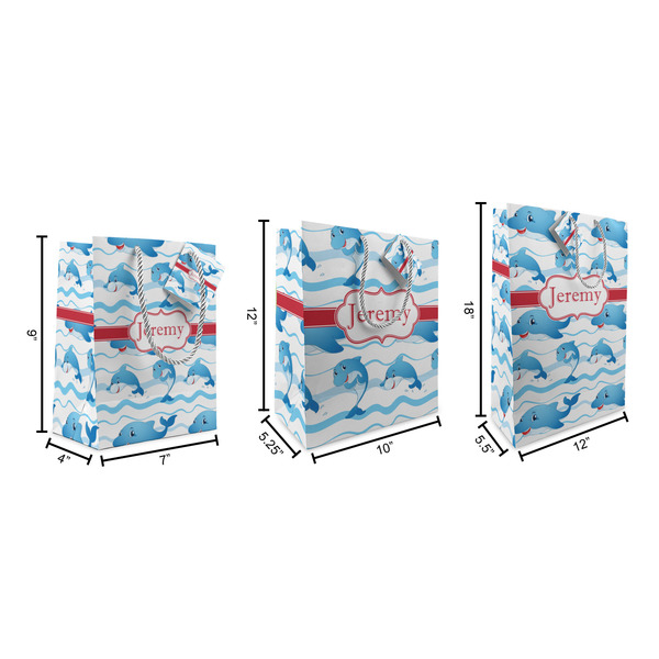 Dolphins Gift Bags - All Sizes - Dimensions