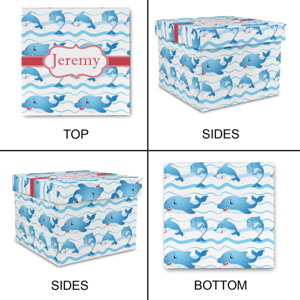Dolphins Gift Boxes with Lid - Canvas Wrapped - Large - Approval