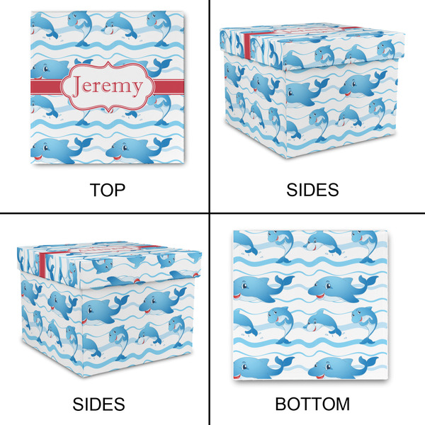 Dolphins Gift Boxes with Lid - Canvas Wrapped - Medium - Approval