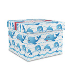 Dolphins Gift Box with Lid - Canvas Wrapped - Medium (Personalized)