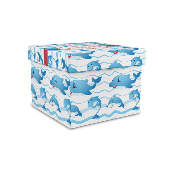 Dolphins Gift Boxes with Lid - Canvas Wrapped - Small - Front/Main
