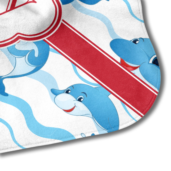 Dolphins Hooded Baby Towel- Detail Corner