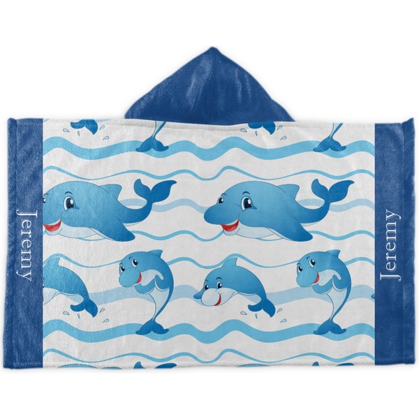 Custom Dolphins Kids Hooded Towel (Personalized)